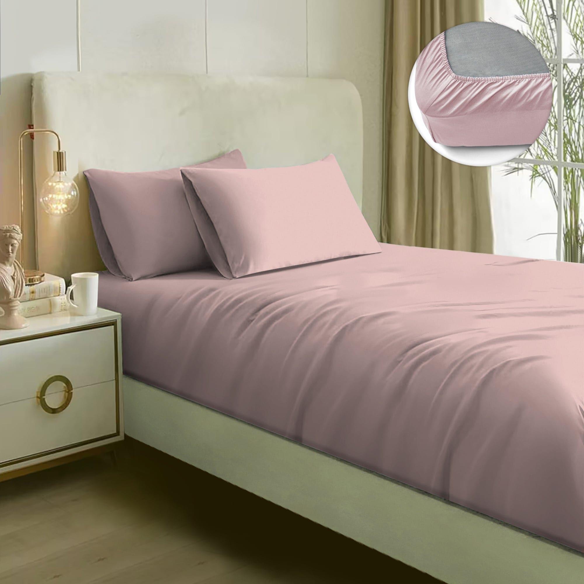 Buy Oakes Solid Bedsheet - Cameo Rose Bedsheets from Vaaree