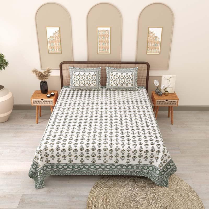 Buy Oishi Printed Bedsheet - Grey Bedsheets from Vaaree