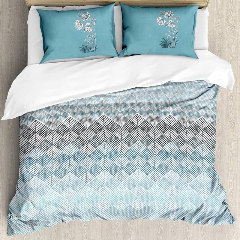 Buy Ozena Geometric Bedsheet - Blue Bedsheets from Vaaree