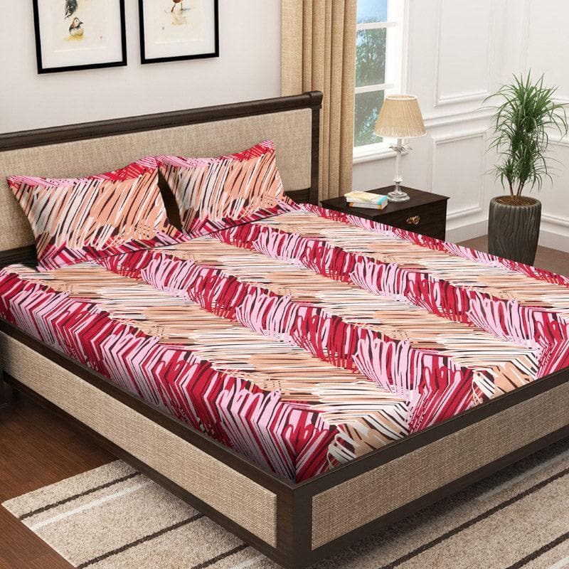 Buy Paint Stripes Play Bedsheet - Red Bedsheets from Vaaree