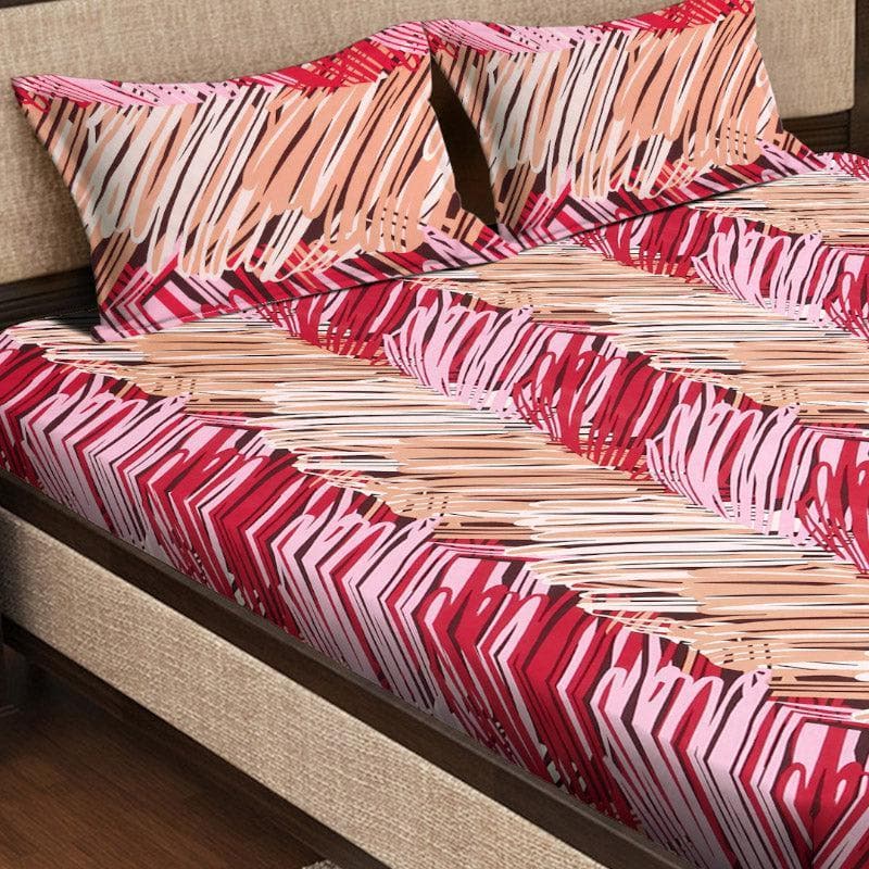 Buy Paint Stripes Play Bedsheet - Red Bedsheets from Vaaree