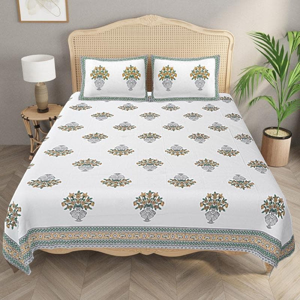 Buy Palace Florist Bedsheet - Peach Bedsheets from Vaaree