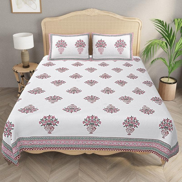 Buy Palace Florist Bedsheet - Pink Bedsheets from Vaaree