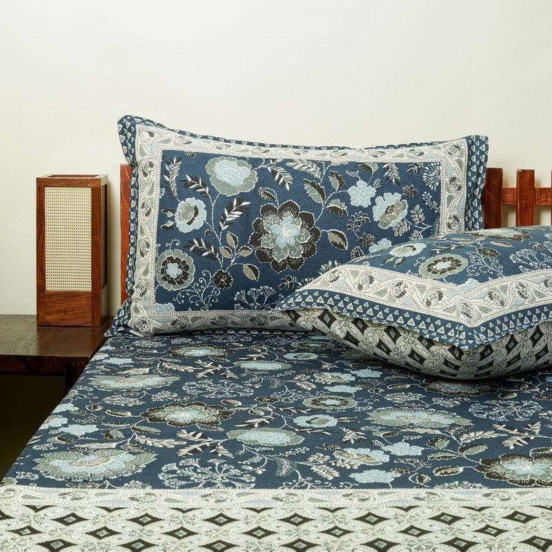 Buy Paloma Printed Bedsheet - Blue Bedsheets from Vaaree