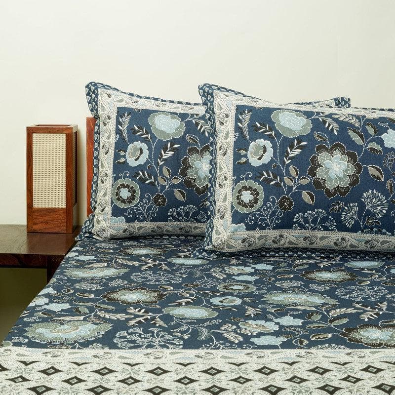 Buy Paloma Printed Bedsheet - Blue Bedsheets from Vaaree