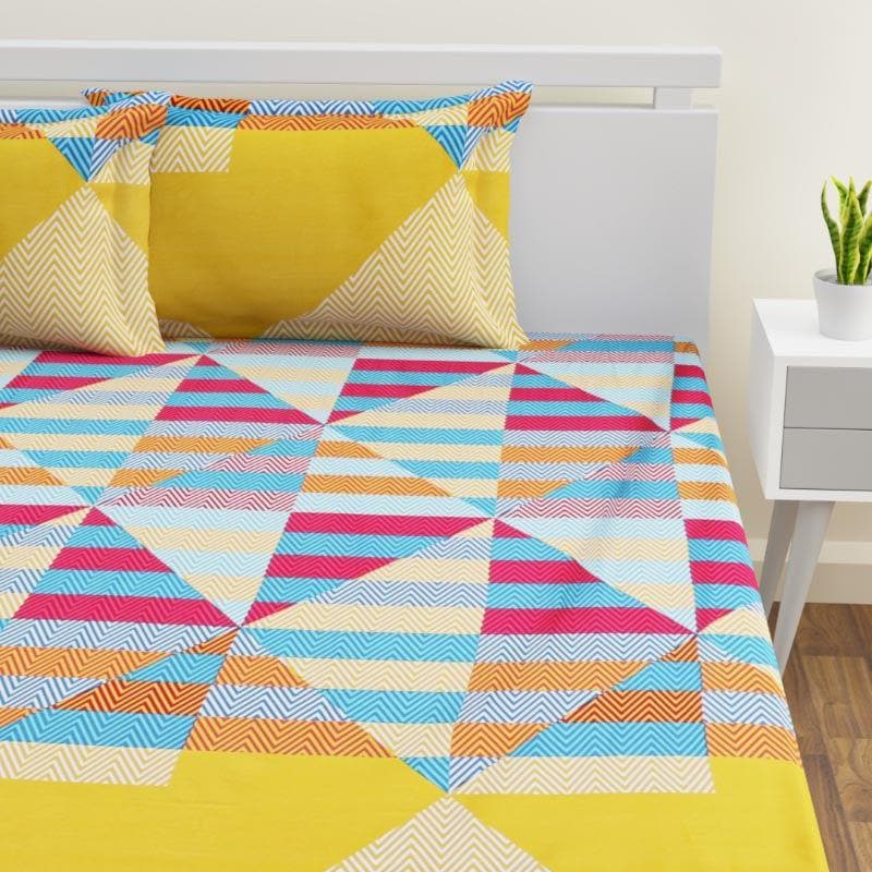 Buy Pampee Printed Bedsheet - Yellow Bedsheets from Vaaree