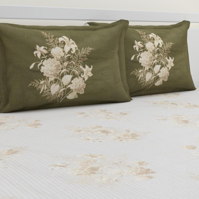 Buy Paridhi Printed Bedsheet - Olive Bedsheets from Vaaree