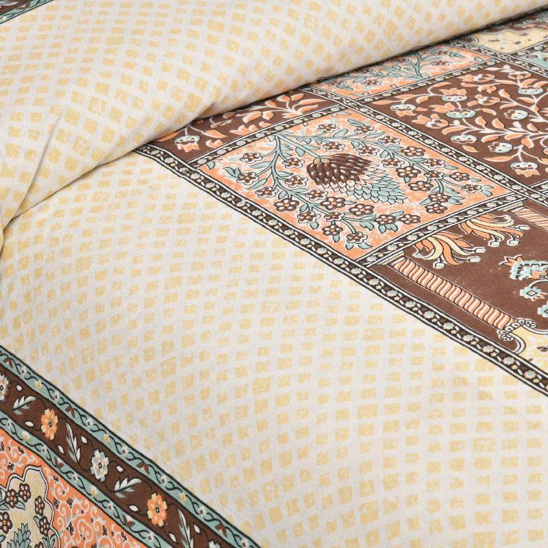 Bedsheets - Parth Ethnic Bedsheet - Peach