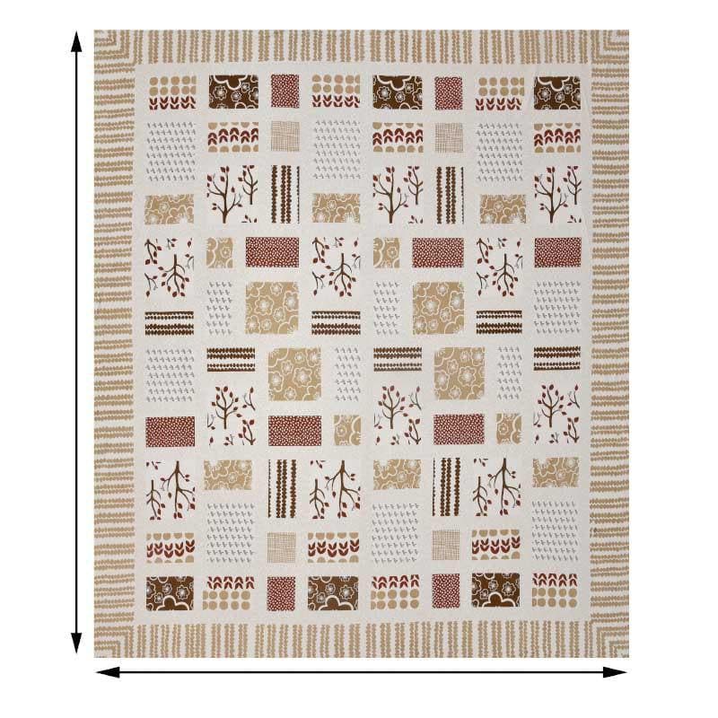 Bedsheets - Pastel Patches Bedsheet - White & Brown