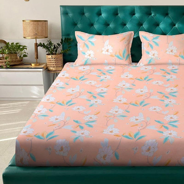 Buy Peach Chanterelle Bedsheet Bedsheets from Vaaree