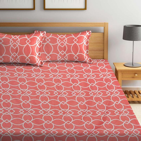 Buy Peach Ethel Bedsheet Bedsheets from Vaaree