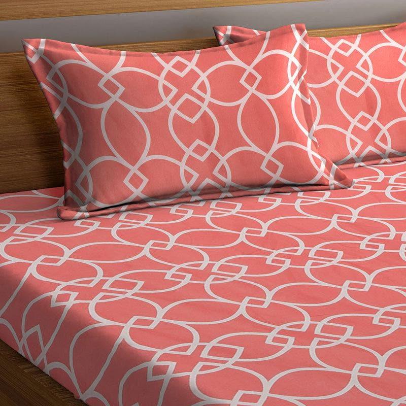 Buy Peach Ethel Bedsheet Bedsheets from Vaaree