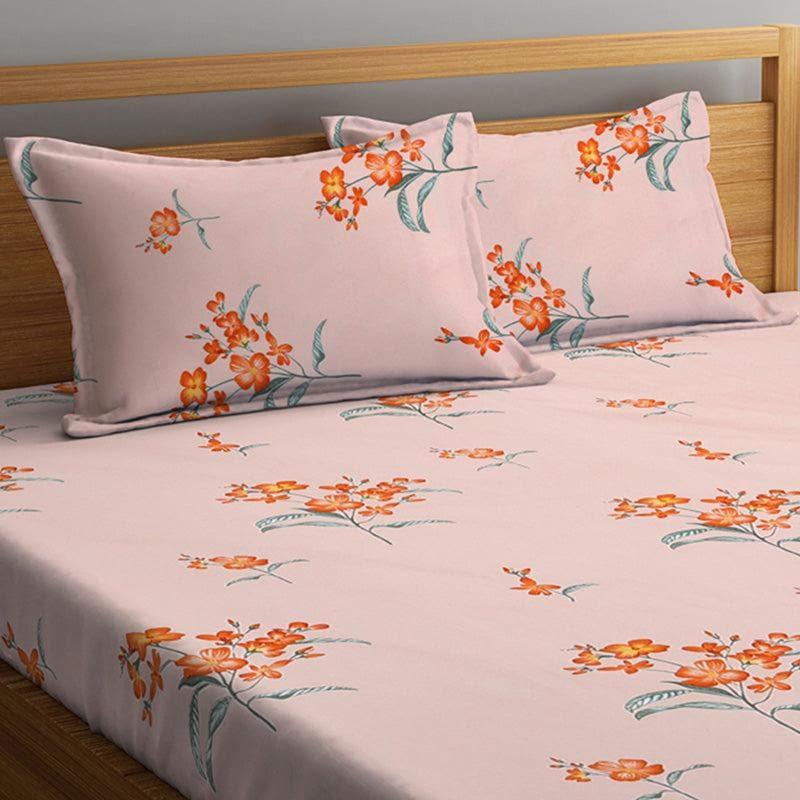 Buy Peach Kaia Bedsheet Bedsheets from Vaaree