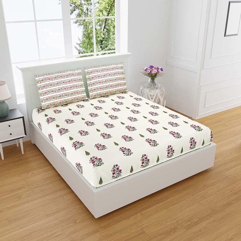 Buy Petal Pushers Bedsheet - Pink Bedsheets from Vaaree