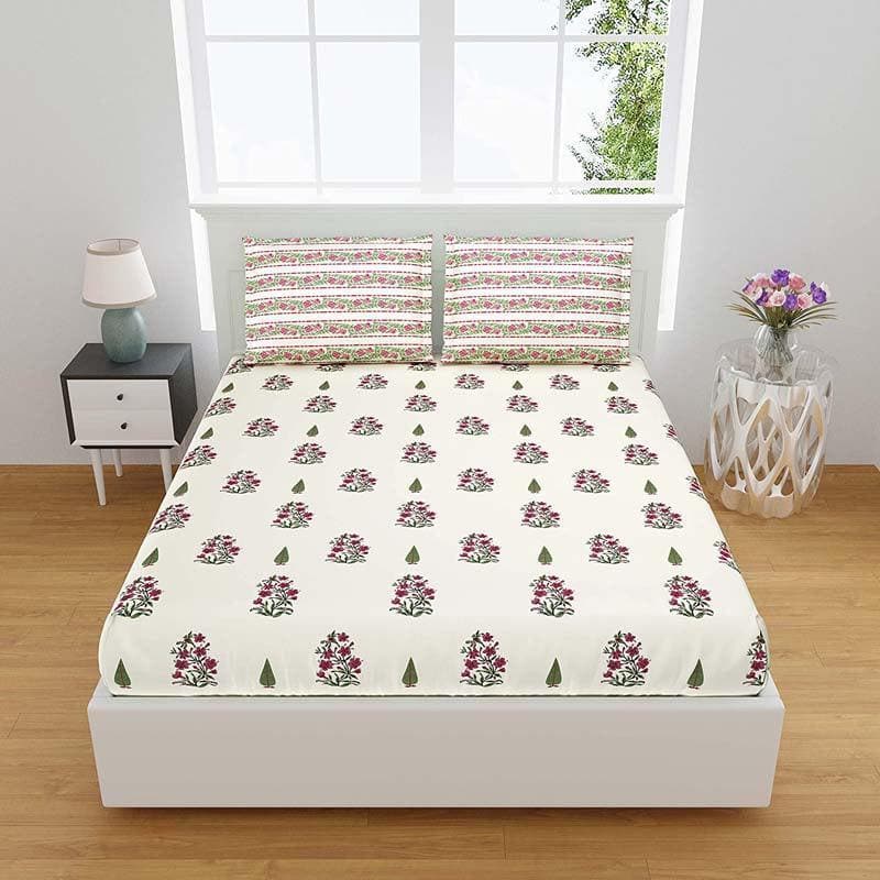 Buy Petal Pushers Bedsheet - Pink Bedsheets from Vaaree