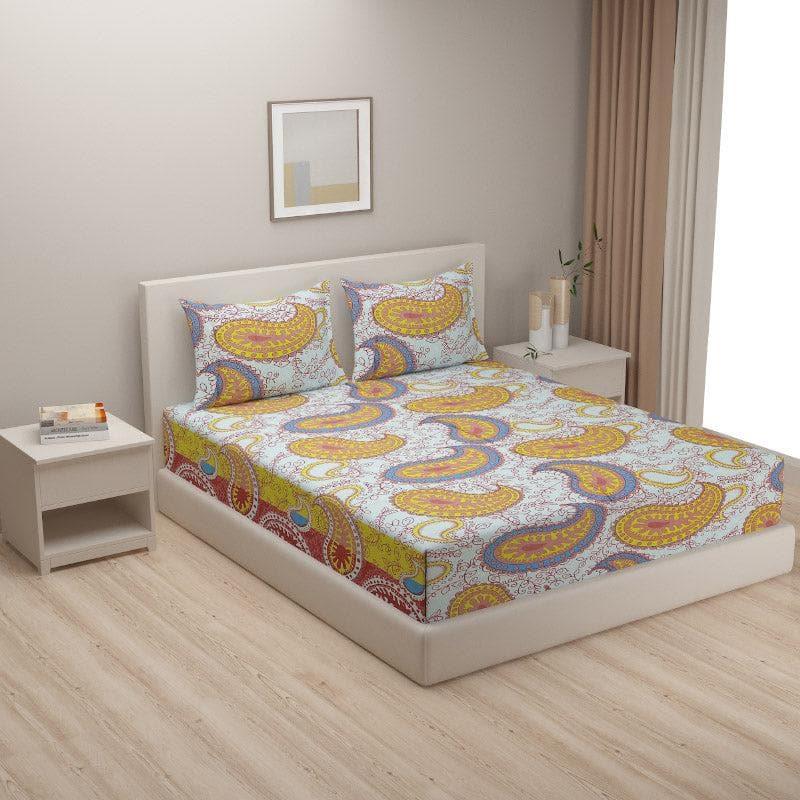 Buy Pico Paisley Printed Bedsheet - Orange Bedsheets from Vaaree