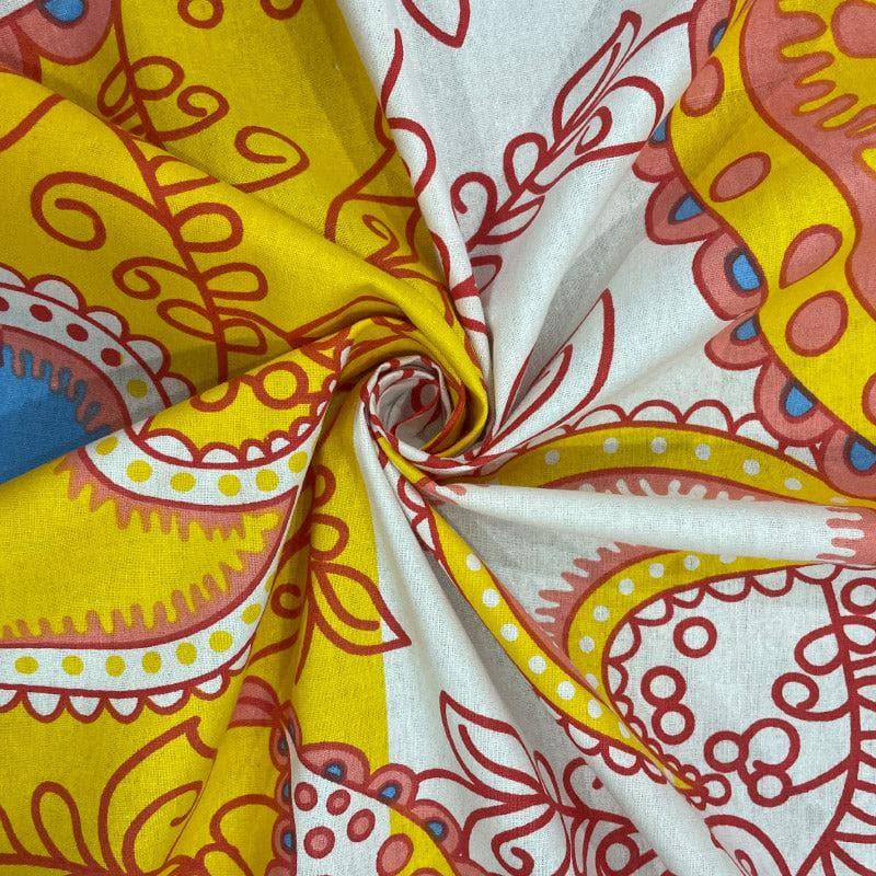 Buy Pico Paisley Printed Bedsheet - Orange Bedsheets from Vaaree