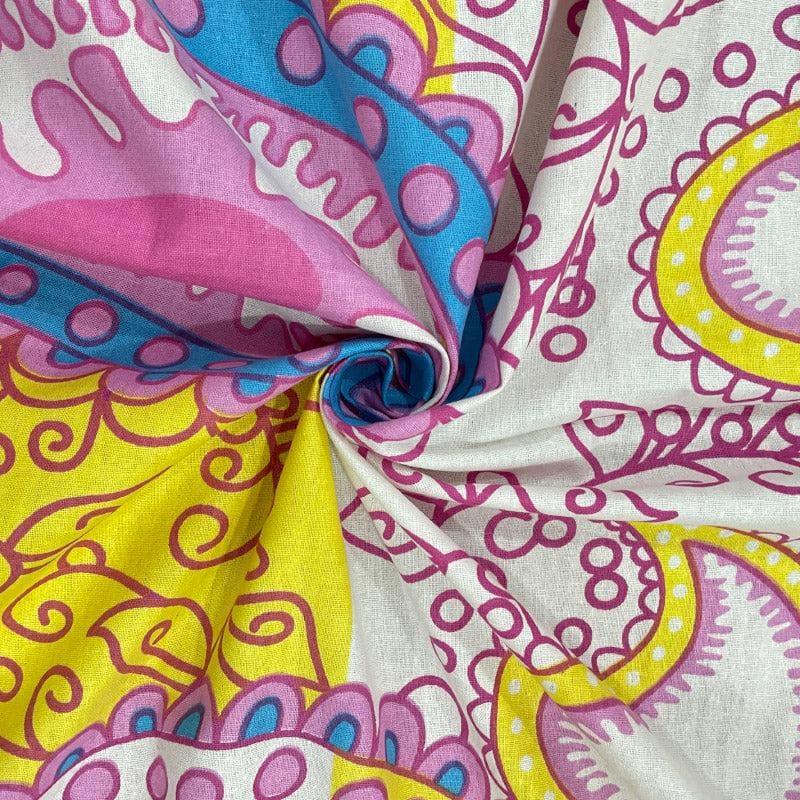 Bedsheets - Pico Paisley Printed Bedsheet - Pink