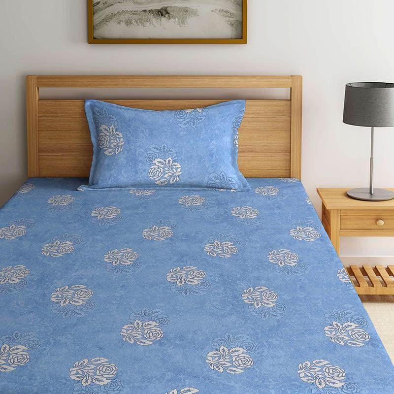 Buy Plum Plume Bedsheet - Blue Bedsheets from Vaaree