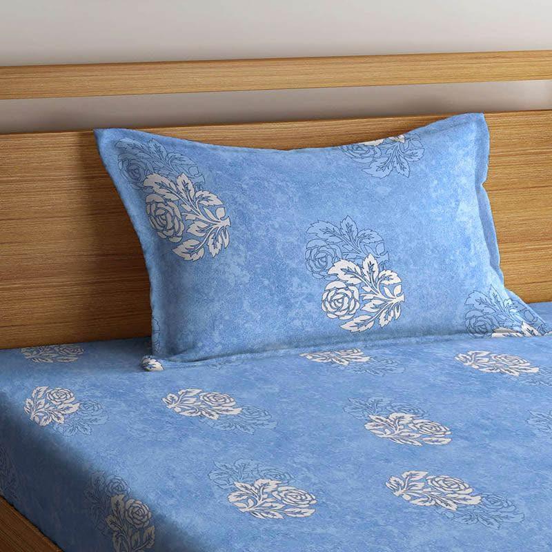 Buy Plum Plume Bedsheet - Blue Bedsheets from Vaaree