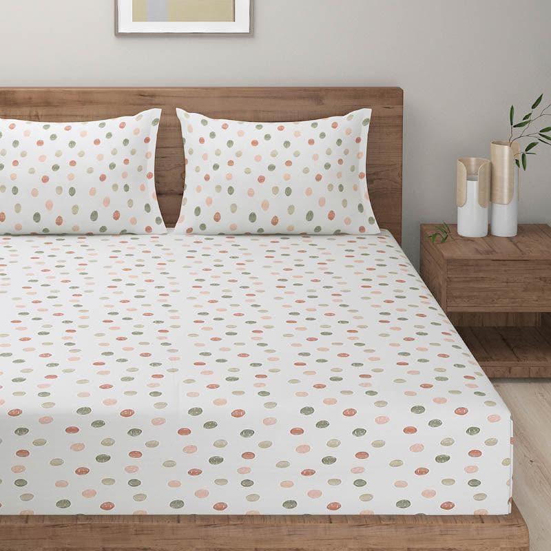 Buy Polka Plot Bedsheet - Ivory Bedsheets from Vaaree