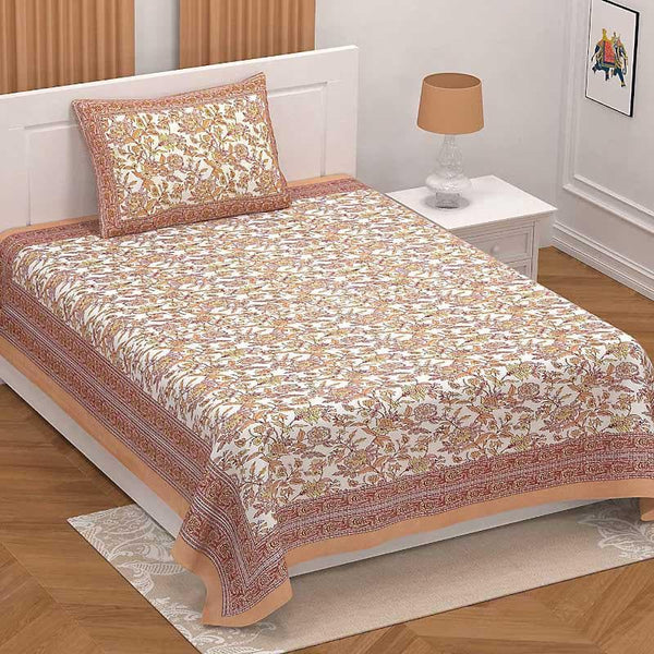 Bedsheets - Posy Party Bedsheet - Orange