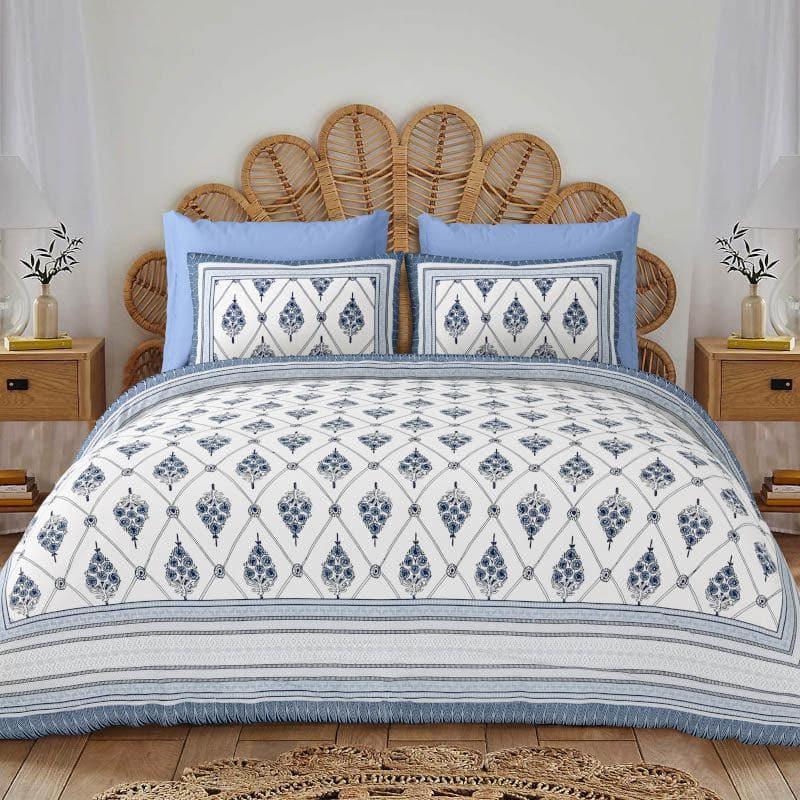 Buy Pravda Bedsheet - Blue Bedsheets from Vaaree