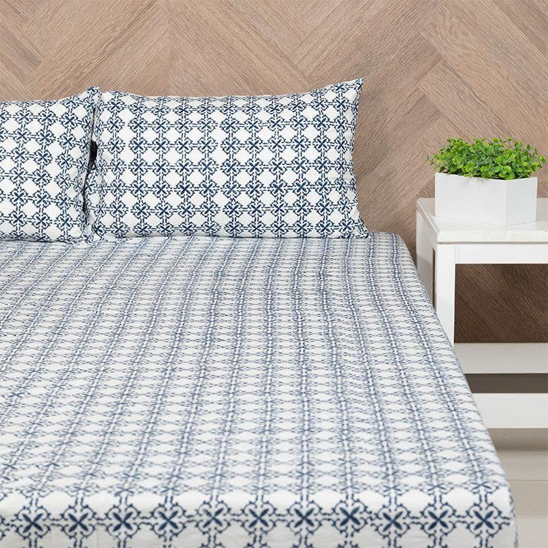 Buy Pravda Ethnic Printed Bedsheet - Blue Bedsheets from Vaaree