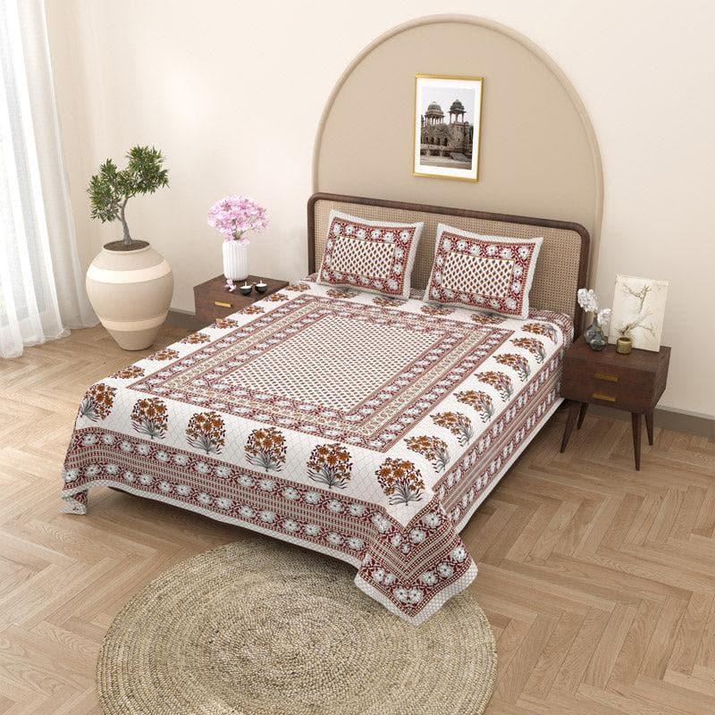 Buy Prerna Ethnic Printed Bedsheet - Brown Bedsheets from Vaaree