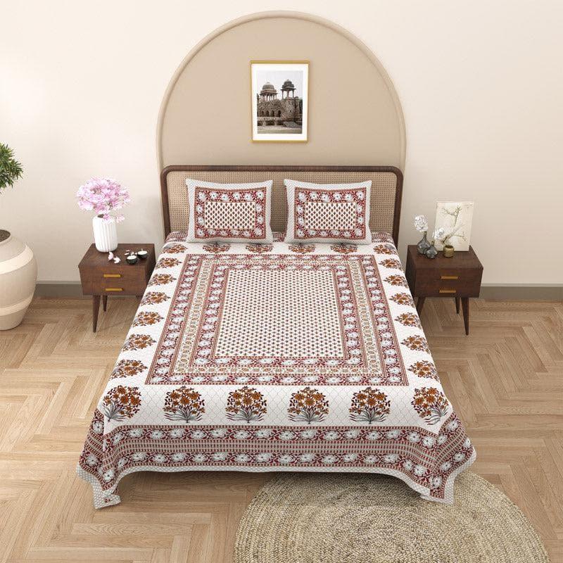 Buy Prerna Ethnic Printed Bedsheet - Brown Bedsheets from Vaaree