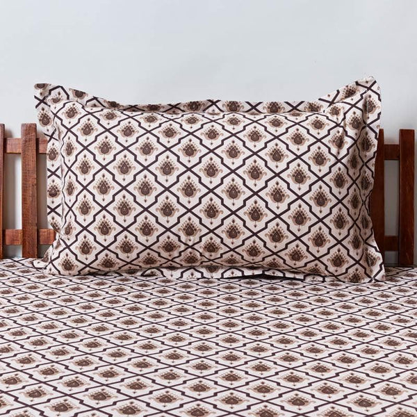 Buy Bedsheets - Querencia Ethnic Bedsheet - Brown at Vaaree online