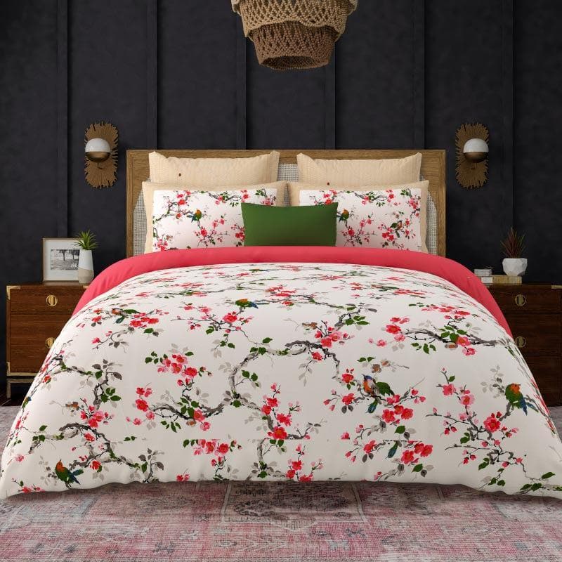 Buy Quirky Gardenia Bedsheet - Pink Bedsheets from Vaaree