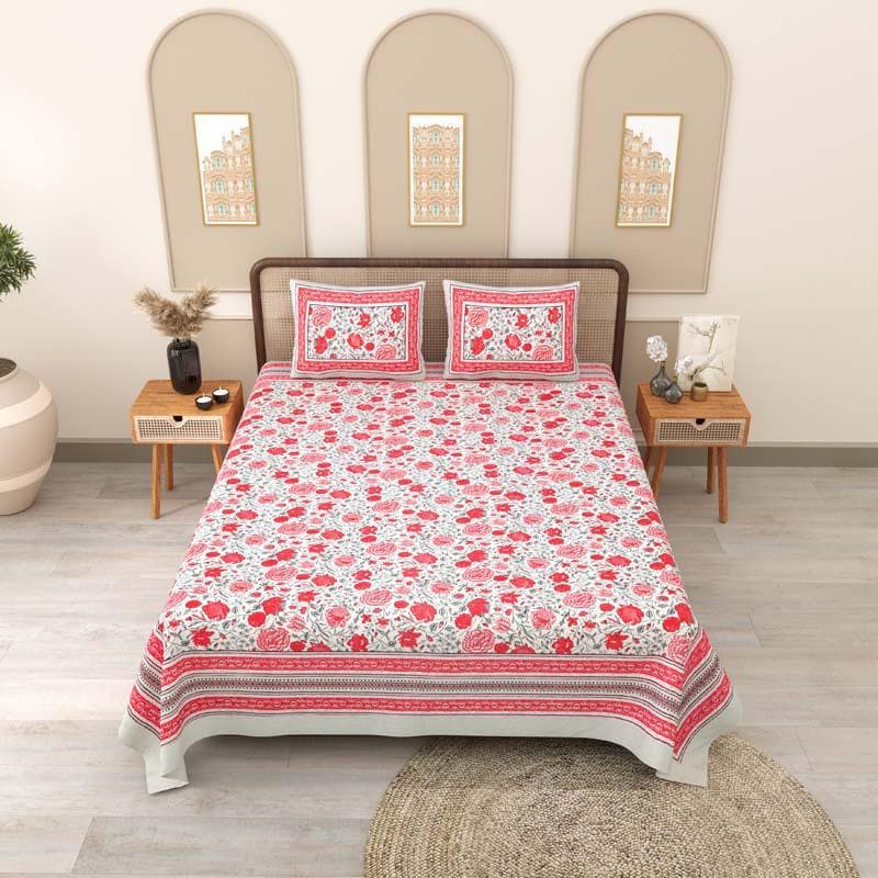 Buy Qushi Printed Bedsheet - Pink Bedsheets from Vaaree