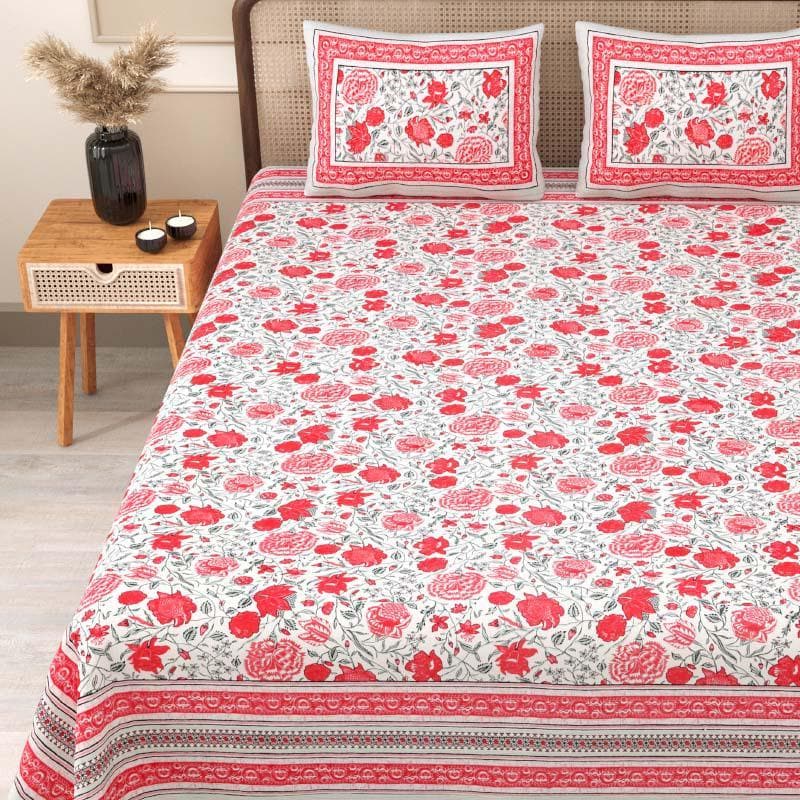 Buy Qushi Printed Bedsheet - Pink Bedsheets from Vaaree