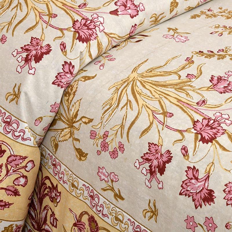 Buy Rachna Floral Bedsheet - Beige & Ivory Bedsheets from Vaaree