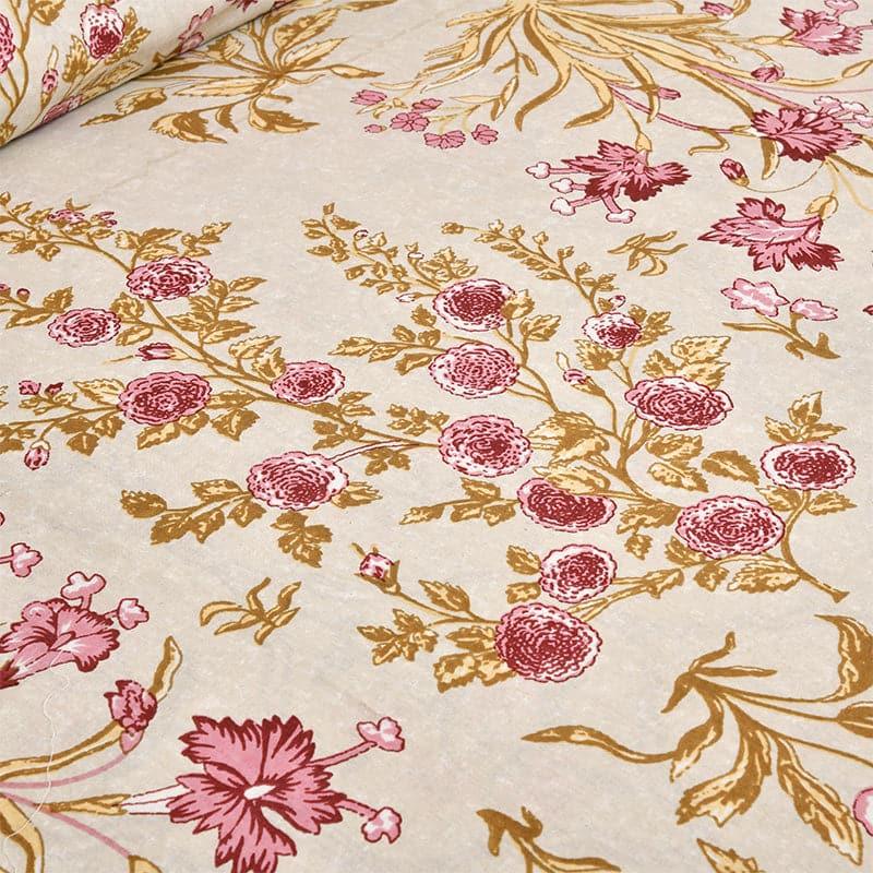 Buy Rachna Floral Bedsheet - Beige & Ivory Bedsheets from Vaaree