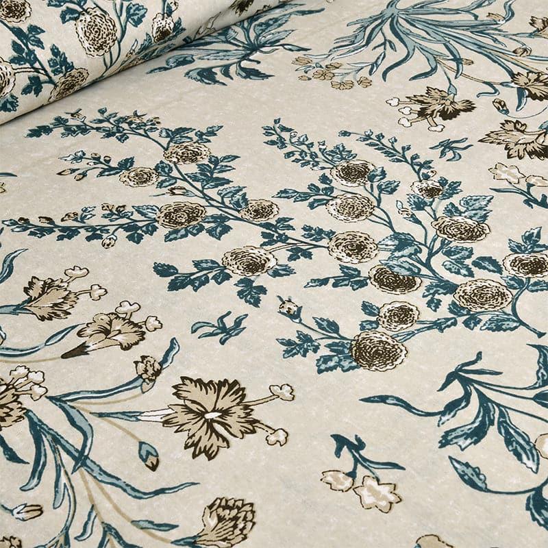 Buy Rachna Floral Bedsheet - Blue & Beige Bedsheets from Vaaree