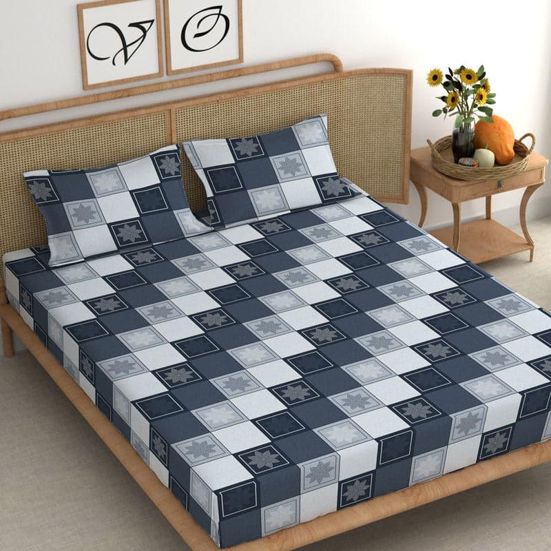 Buy Raiva Printed Bedsheet - Denim Blue Bedsheets from Vaaree