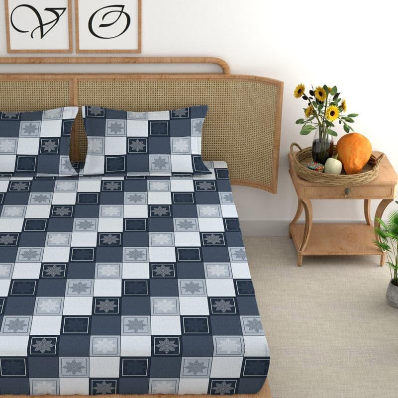 Buy Raiva Printed Bedsheet - Denim Blue Bedsheets from Vaaree