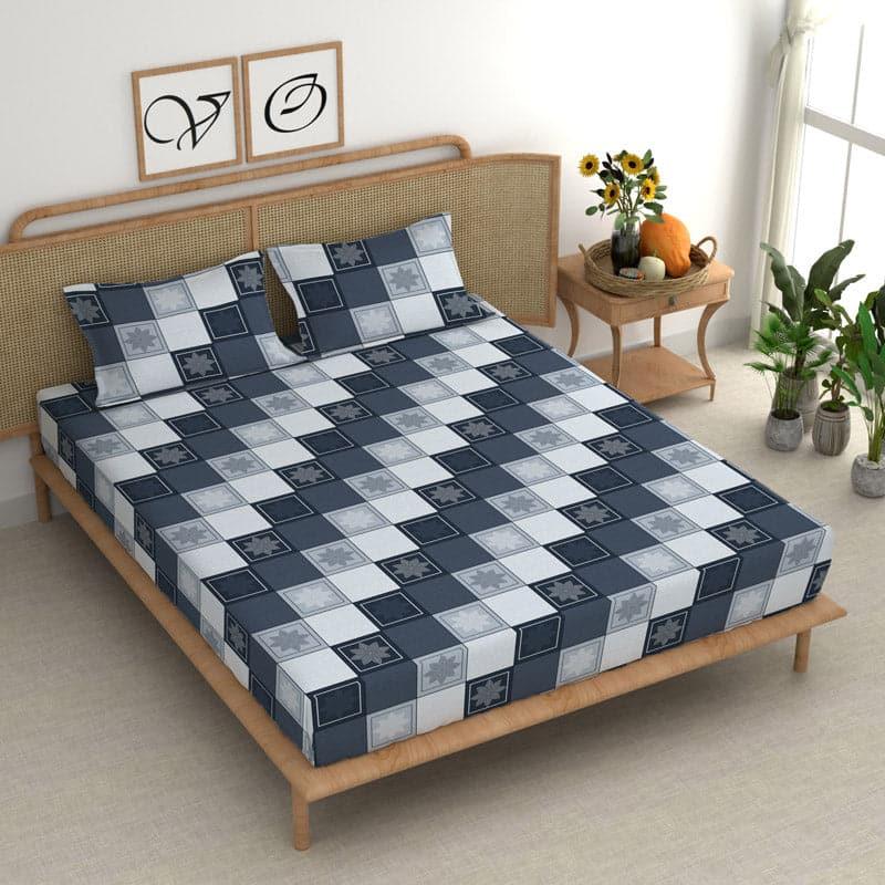 Buy Raiva Printed Bedsheet - Denim Blue Bedsheets from Vaaree