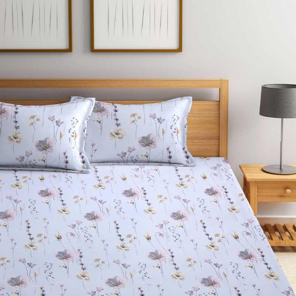 Buy Reese Printed Bedsheet _ Grey Bedsheets from Vaaree