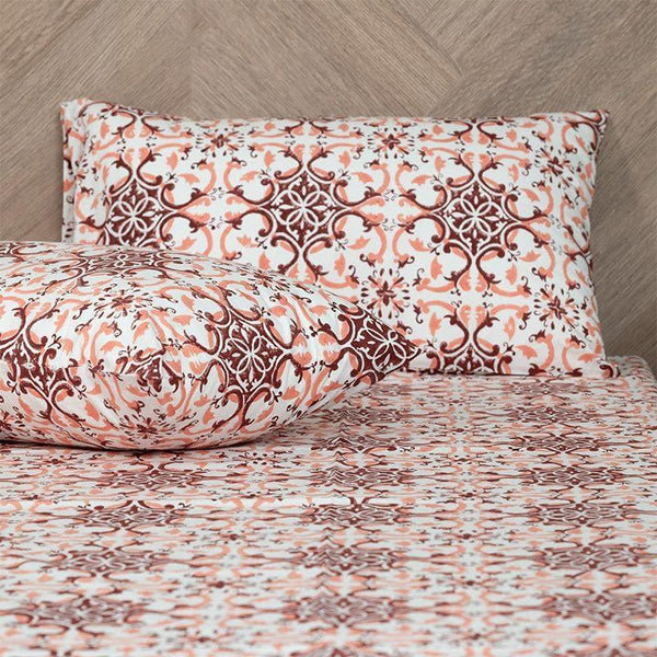 Buy Regal Charm Ethnic Printed Bedsheet - Maroon Bedsheets from Vaaree