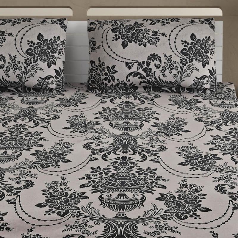 Buy Regal Dreamscape Bedsheet - Dark Grey Bedsheets from Vaaree