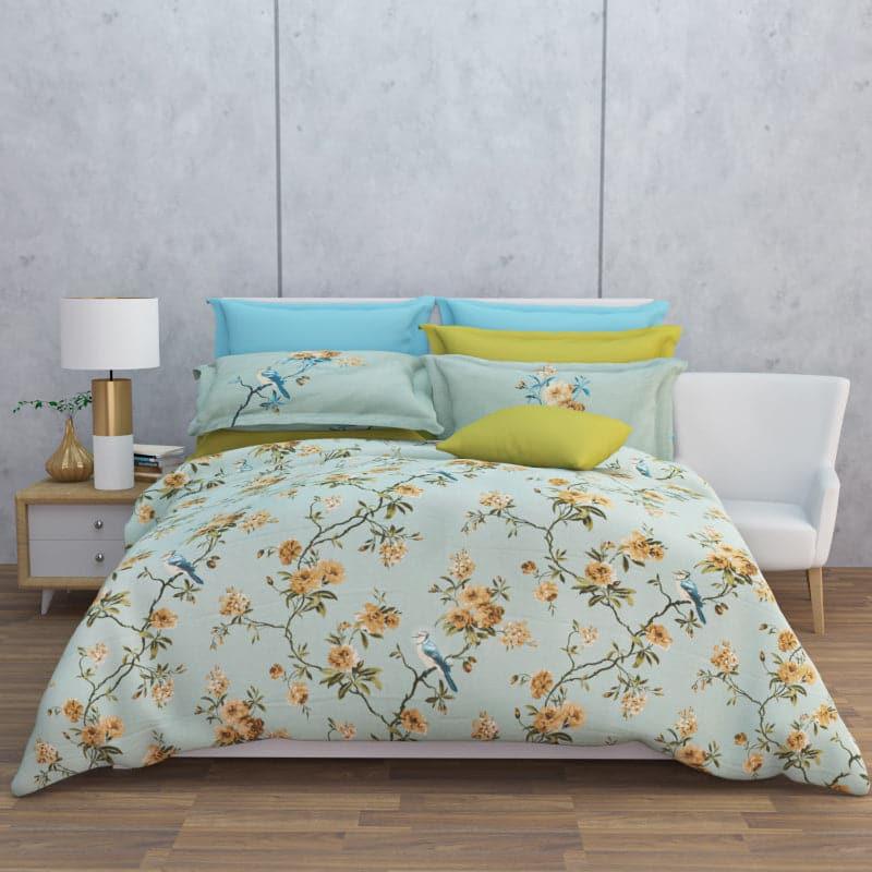 Buy Ritana Floral Bedsheet - Green Bedsheets from Vaaree