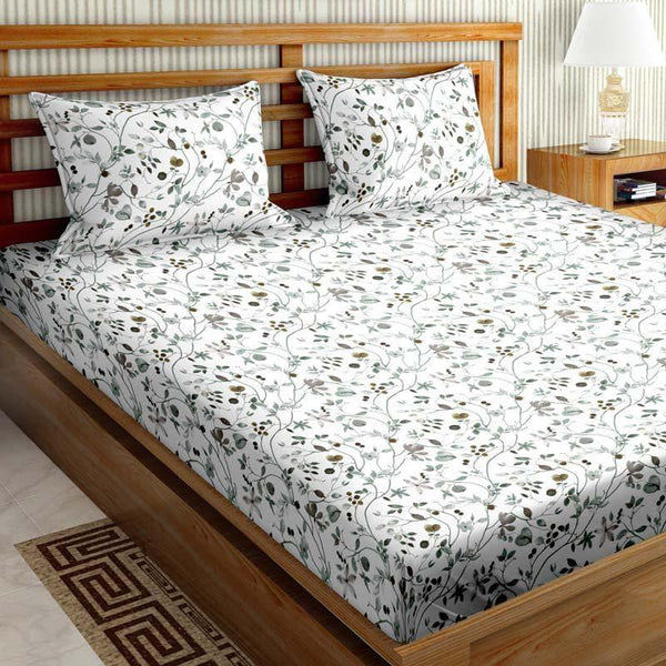 Buy Rosey Retreat Bedsheet - Green Bedsheets from Vaaree