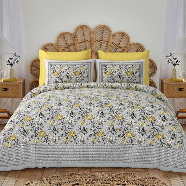 Buy Rosie Floral Printed Bedsheet-Yellow Bedsheets from Vaaree