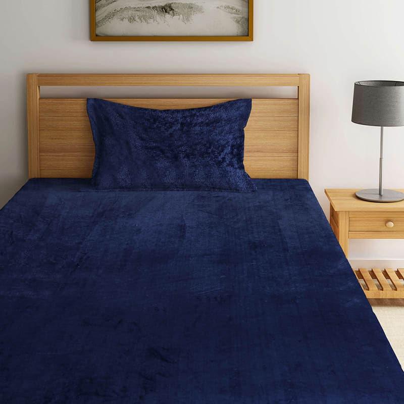 Buy Royal Blue Aster Bedsheet Bedsheets from Vaaree