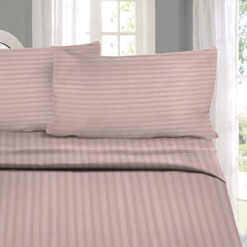 Buy Bedsheets - Royal Stripe Bedsheet - Cameo Rose at Vaaree online