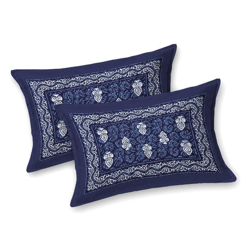 Bedsheets - Saanvi Ethnic Printed Bedsheet - Blue