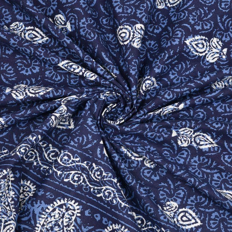 Bedsheets - Saanvi Ethnic Printed Bedsheet - Blue